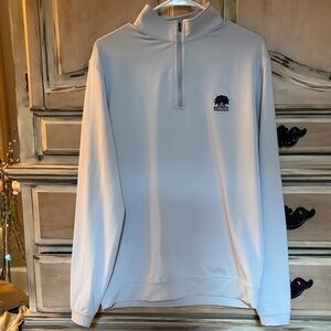 Peter Millar Light Gray Zip-Up Sweater